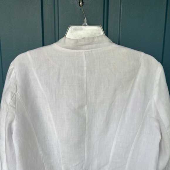 CYNTHIA ROWLEY WHITE LINEN JACKET SIZE MEDIUM - Picture 13 of 14